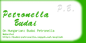 petronella budai business card